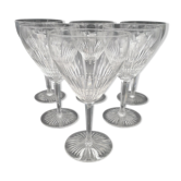 Series of 6 Saint Louis crystal water glasses coli model size 422
