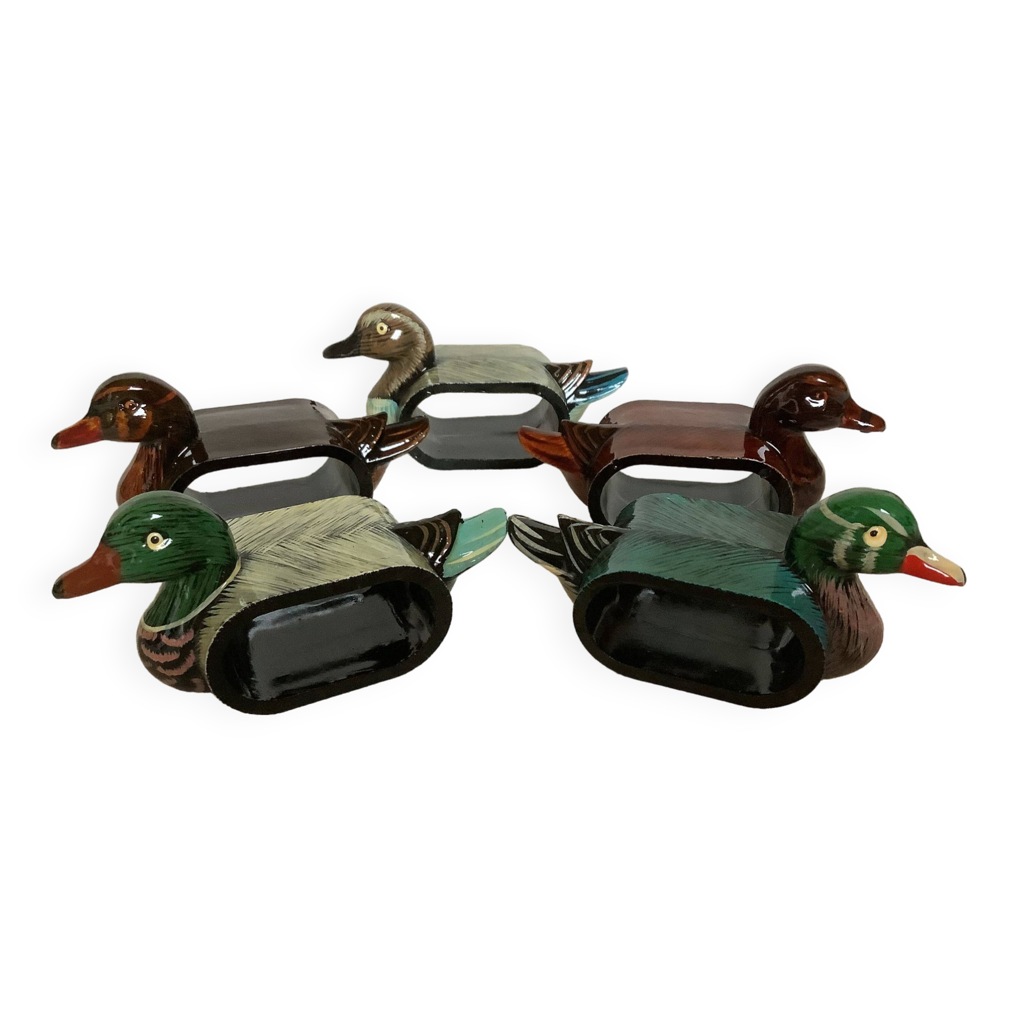 Five duck napkin rings