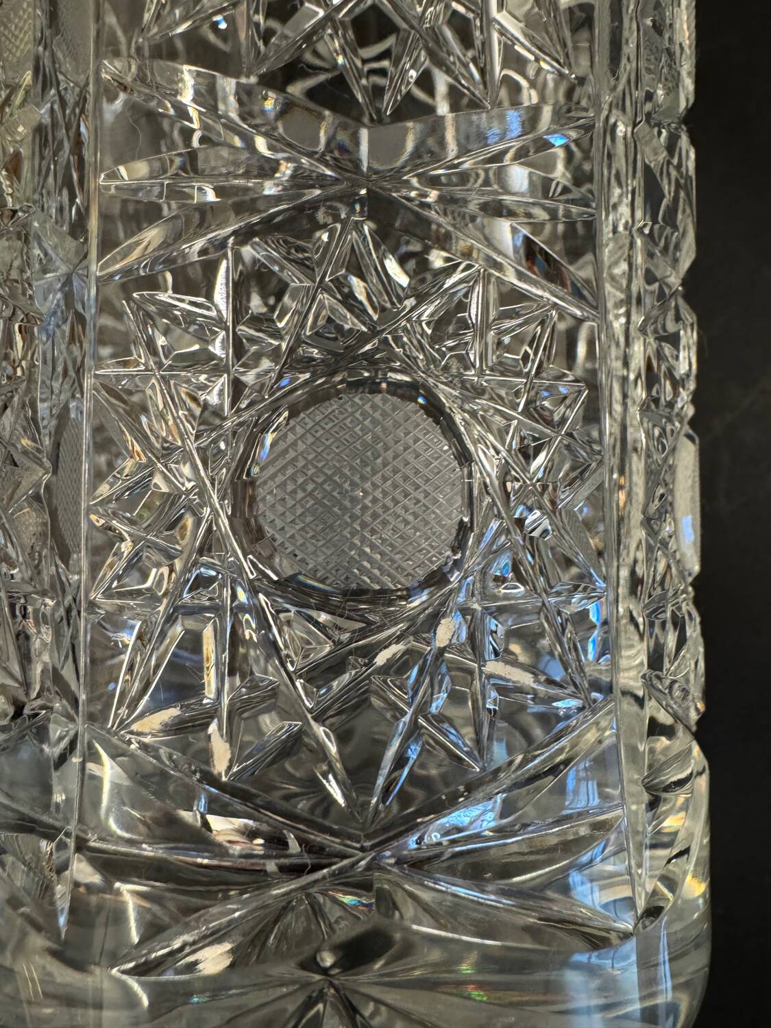 Large Bohemian crystal vase, 20th century