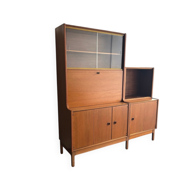 Meuble de rangement et secrétaire scandinave en teck, 1960