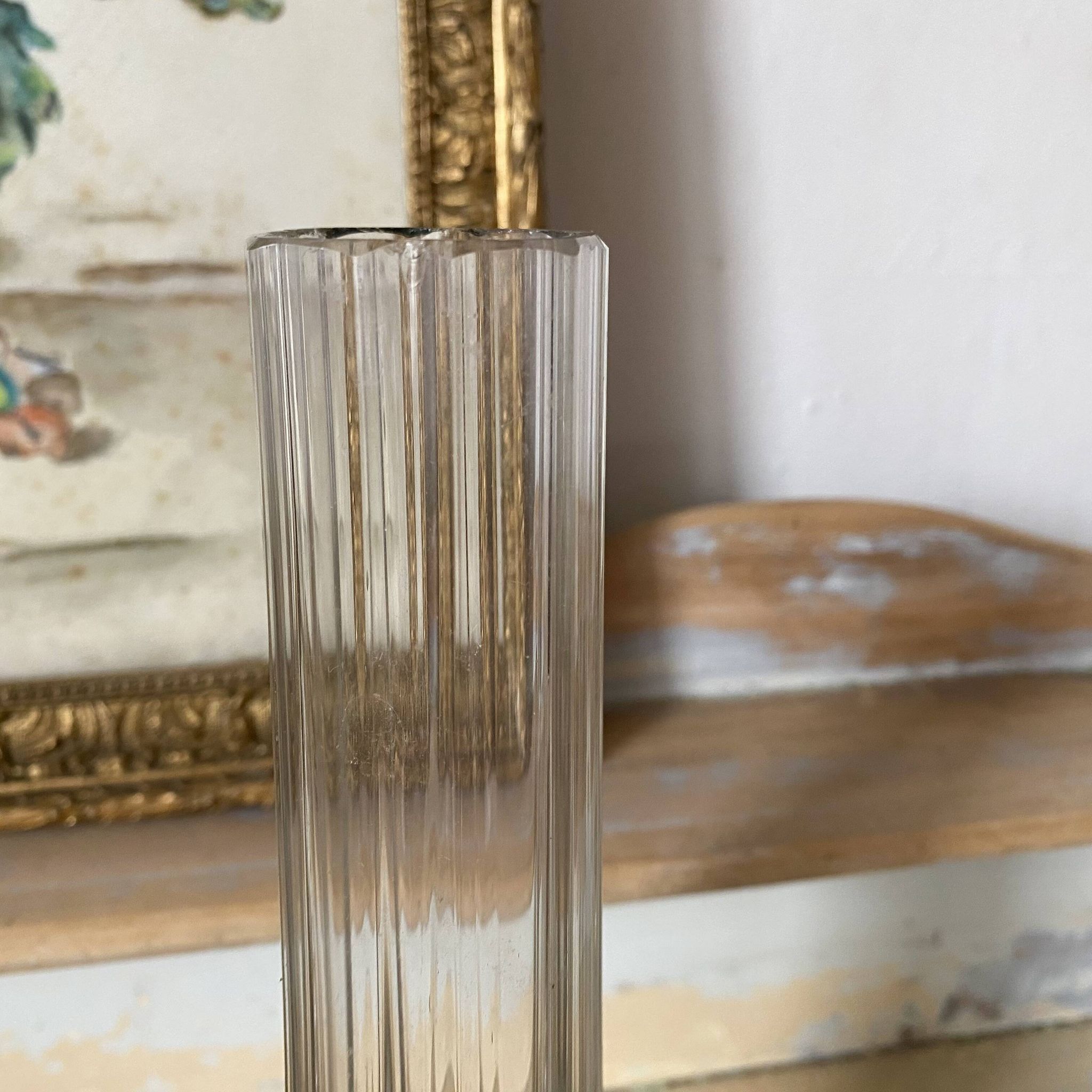 Vase en verre soliflore années 50-60