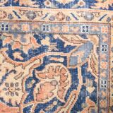 Orange & blue oriental turkish vintage rug