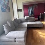 Nicoletti corner sofa in gray Alcantara
