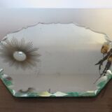 Octagonal mirror bevelled art deco 40 50 21x21cm