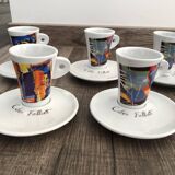 8 coffee cups with saucers - Cafés Folliet Collection