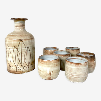 Service à boisson en céramique par Jacques Pouchain, Atelier Dieulefit, 1960