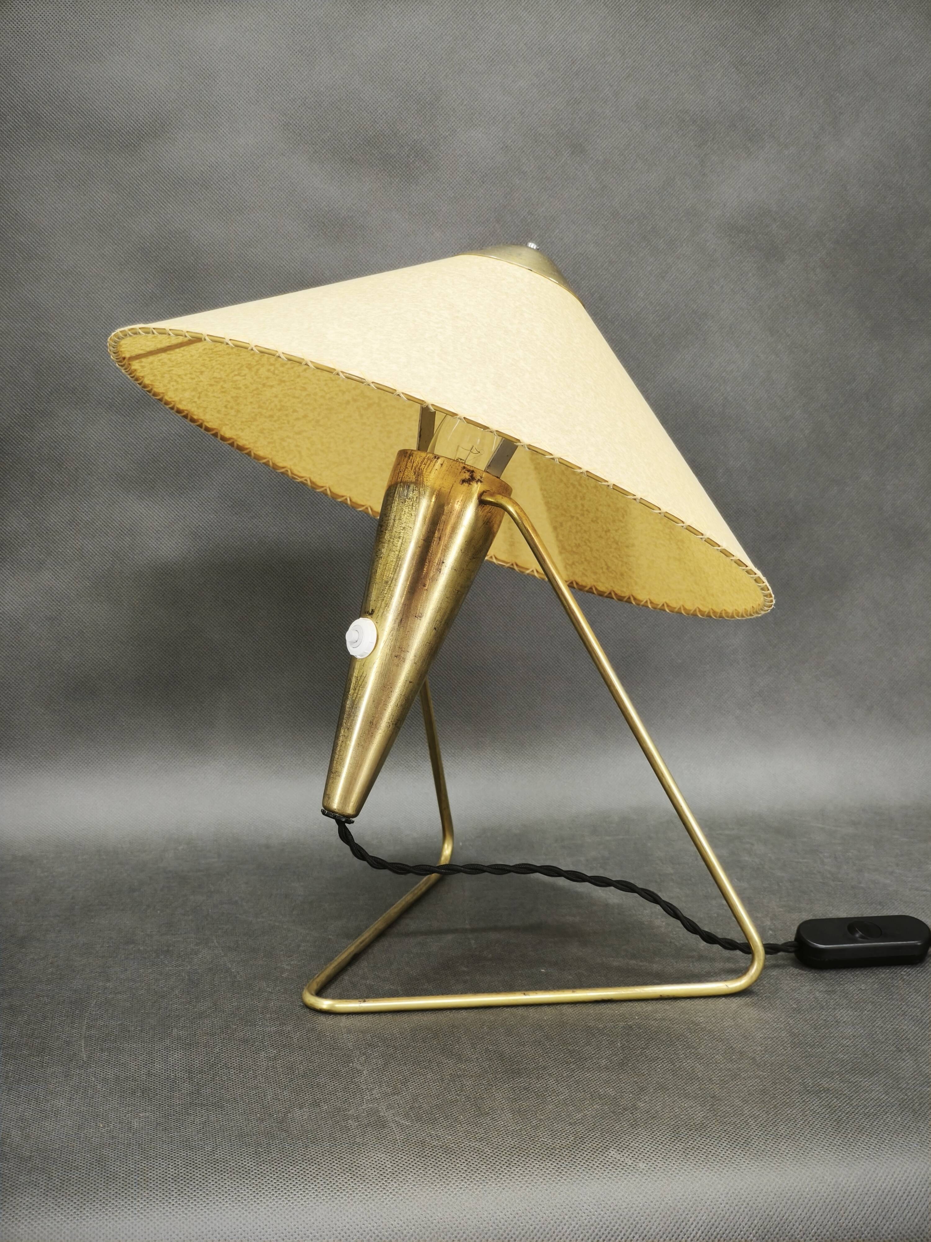 1960s Brass Table Lamp by Helena Frantová, Czechoslovakia