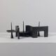 Vintage brutalist bronze candlestick by Wolfgang Bergmeister