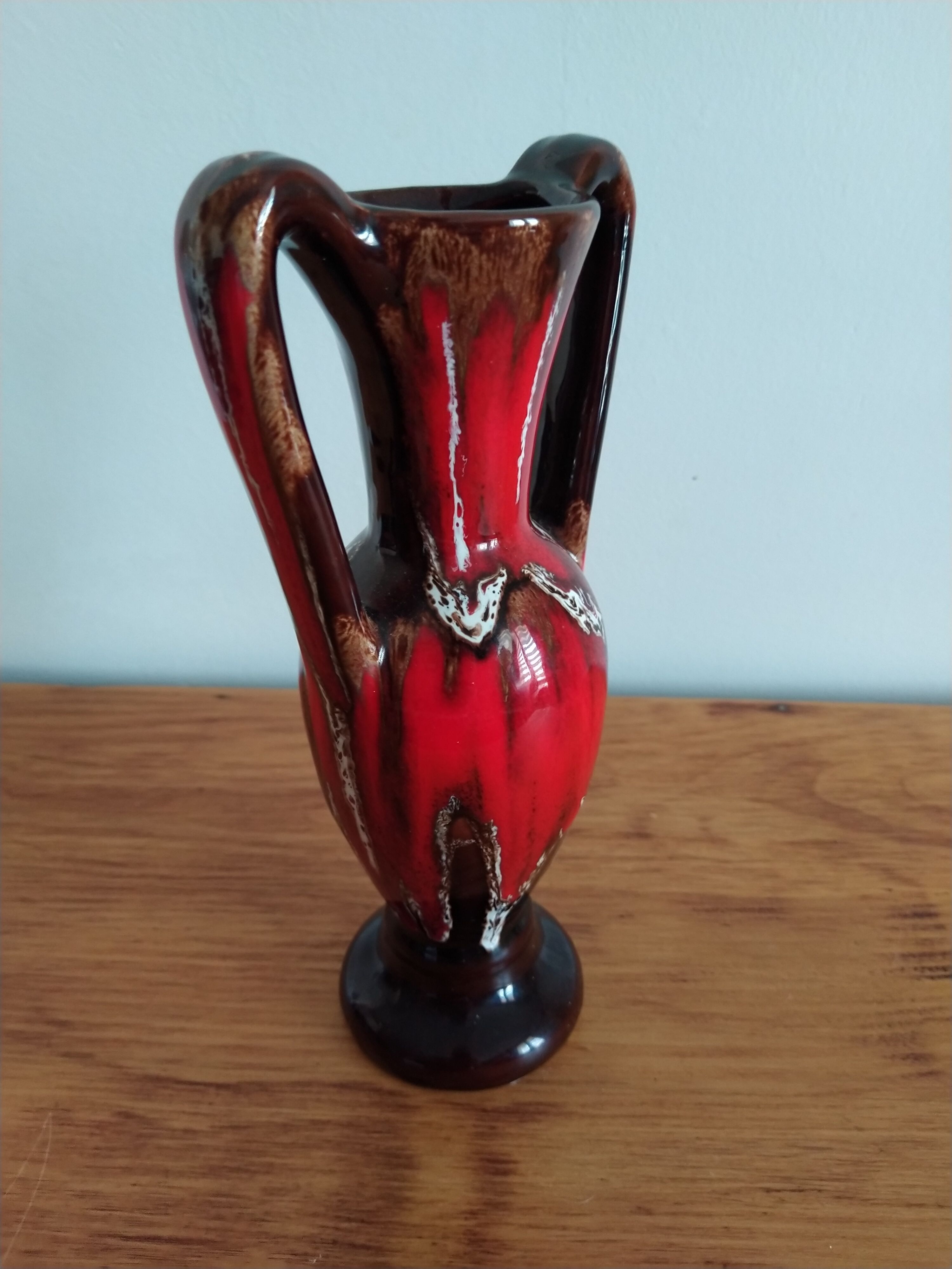 Painted vintage Vallauris ceramic vase
