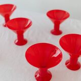 Six Red Glass Joy by Leonardo Drinking Glasses - Postmodern Memphis Style, 1980s Italian Vintage Glassware