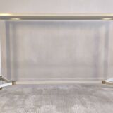 Iconic white console with designer spacer, signed Pierre Vandel Paris