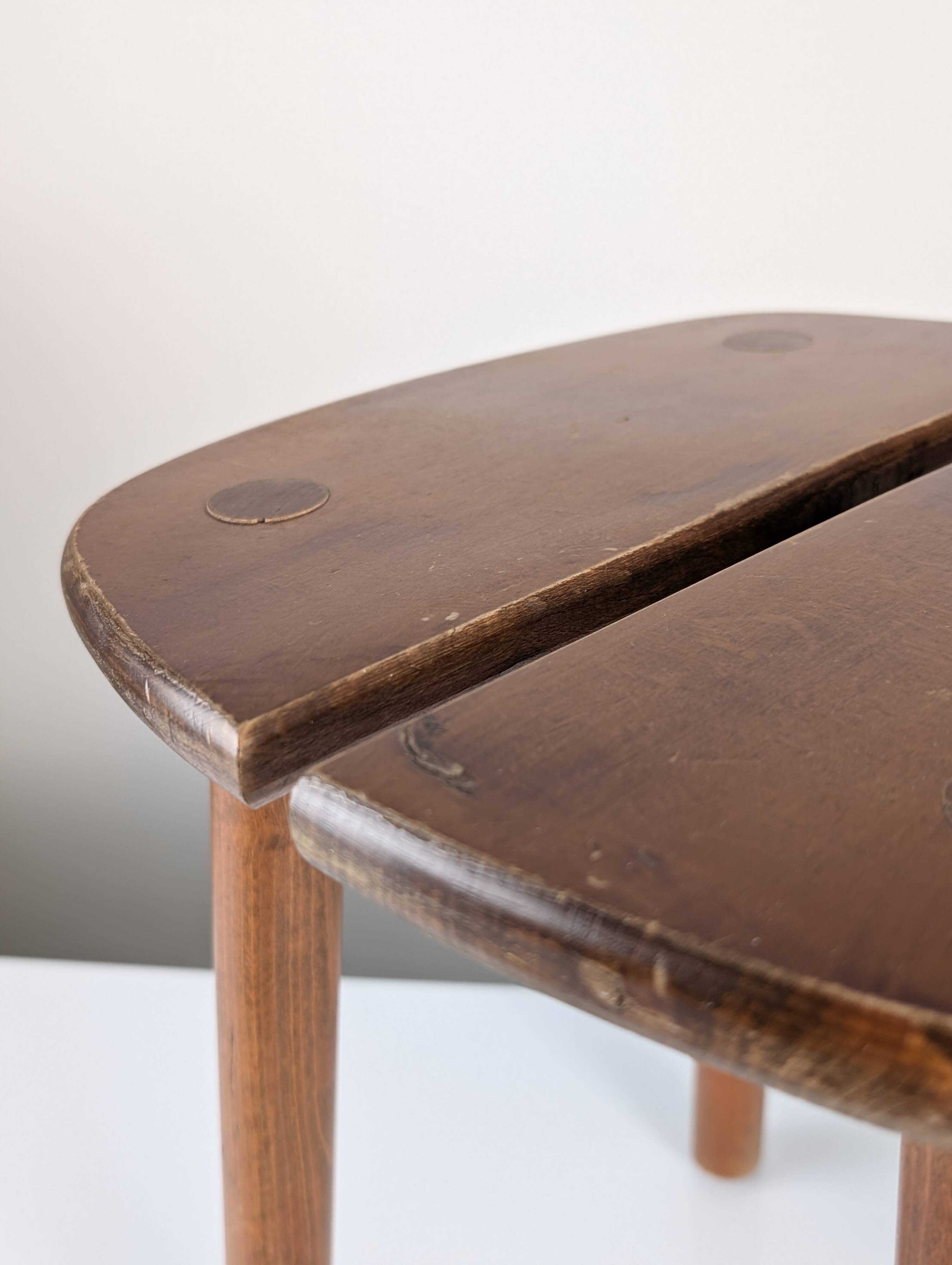 Pair of wooden stools by Pierre Gautier Delaye, France, 1960s