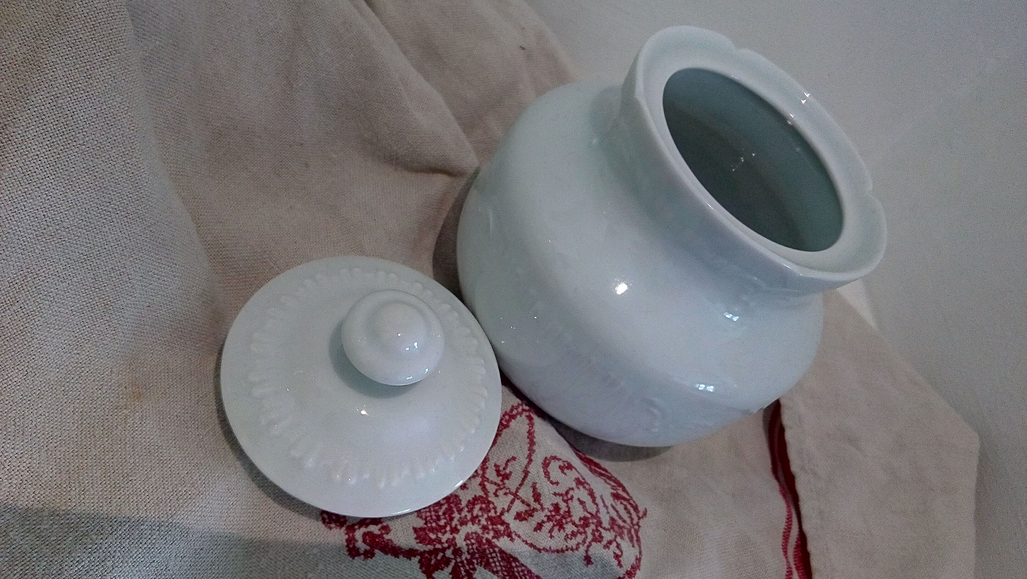 Sugar candy in white porcelain