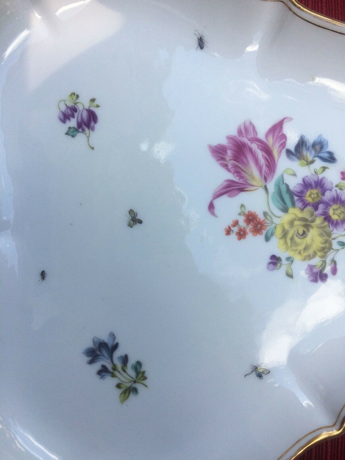 Triangular German porcelain platter