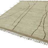 Handwoven Turkish Rustic 257 cm x 301 cm Beige Wool Carpet