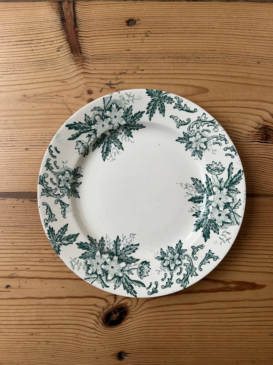 Set of 6 mismatched antique dinner plates