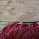 Verceram burgundy leaf salad bowl or fruit basket with gold edging