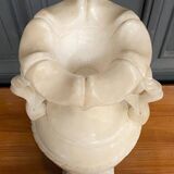 Mid-20th century alabaster lamp on shower stand