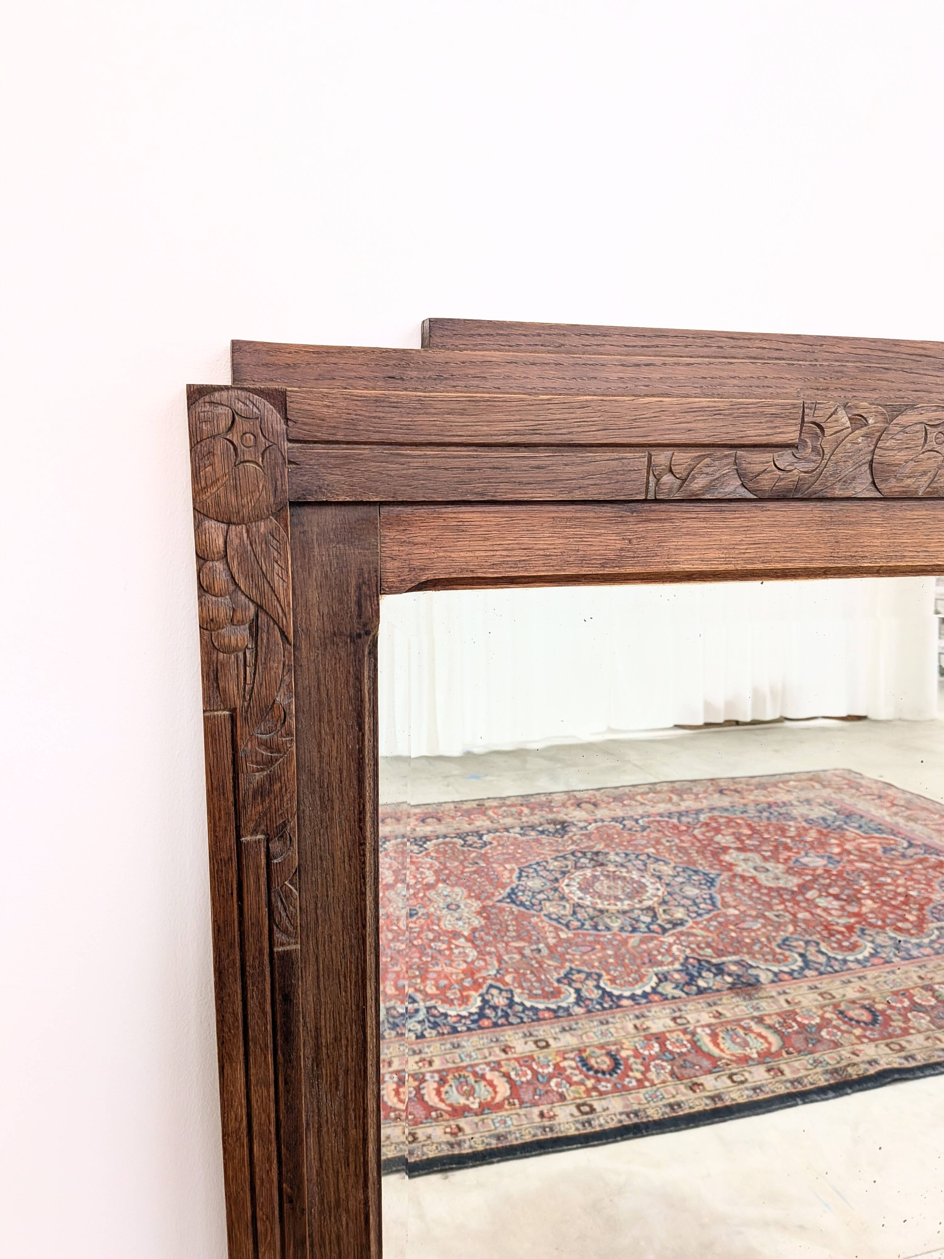 Antique Art Deco trumeau mirror