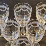 6 verres à vin en cristal gravé fin XIXème