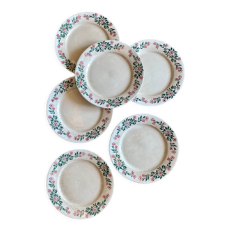 Lot de 6 assiettes à dessert vintage modèle Cécile de HBCM