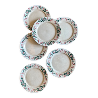 Set of 6 vintage dessert plates model Cécile by HBCM