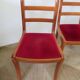 Solid cherry wood chairs and red velvet seat - Set of 4 - Louis Philippe style