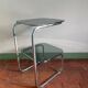 Chrome and smoked glass side table 1970