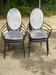 6 black and grey velvet medallion dining chairs with armrests