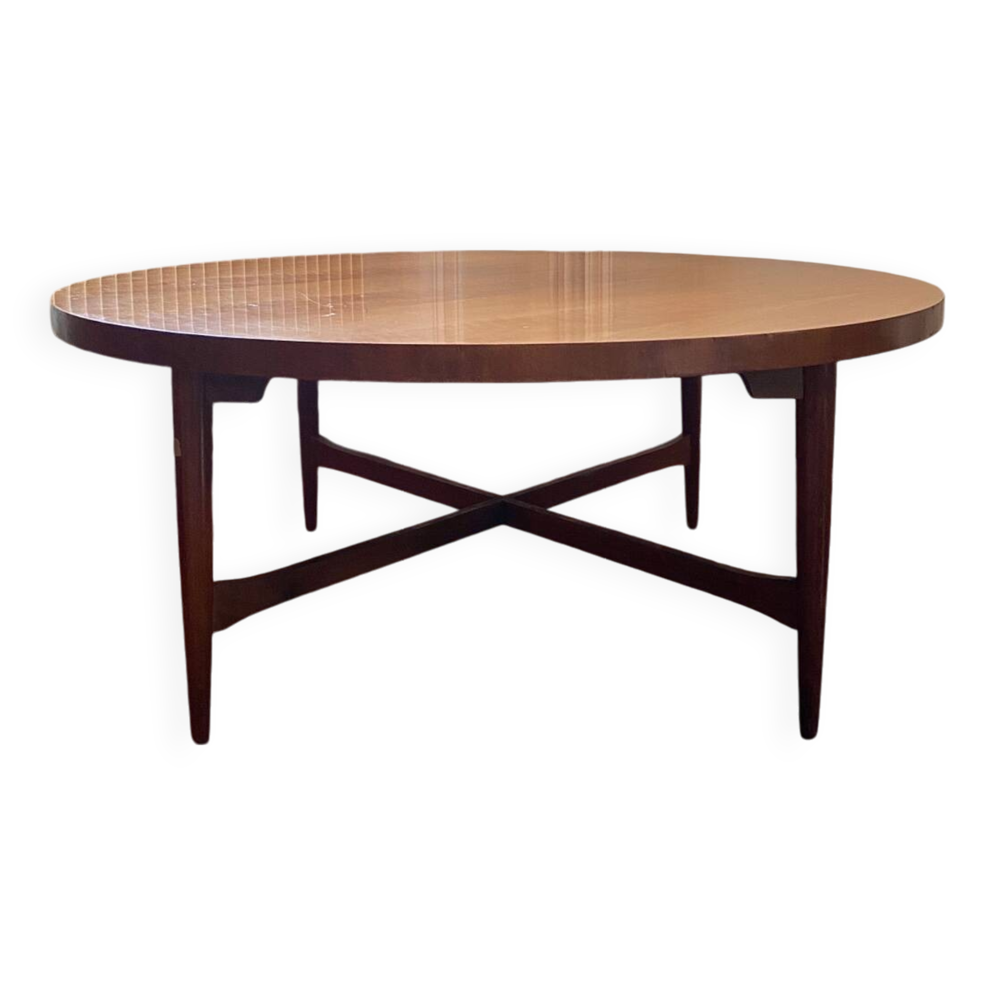 Large round Scandinavian coffee table by Ilse Möbel, vintage 1960s