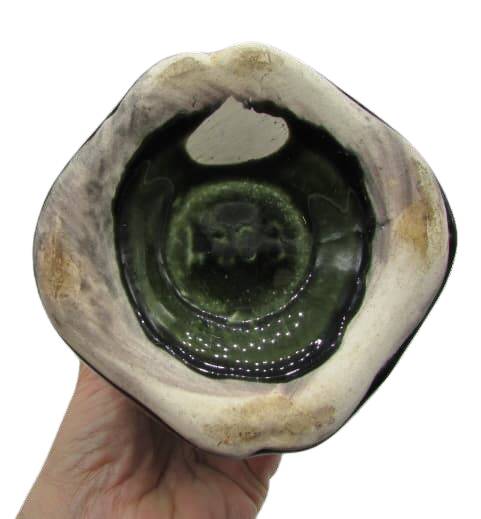 Art-Nouveau slip vase decorated with Iris flowers