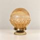 Hot air balloon — Vintage table lamp in sculpted amber glass and brass