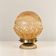 Hot air balloon — Vintage table lamp in sculpted amber glass and brass