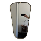 Miroir vintage 1960 rétroviseur asymétrique doré noir - 73 x 39 cm