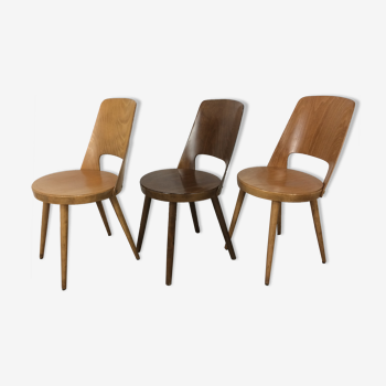 Set de 3 chaises bistrot Mondor par Baumann