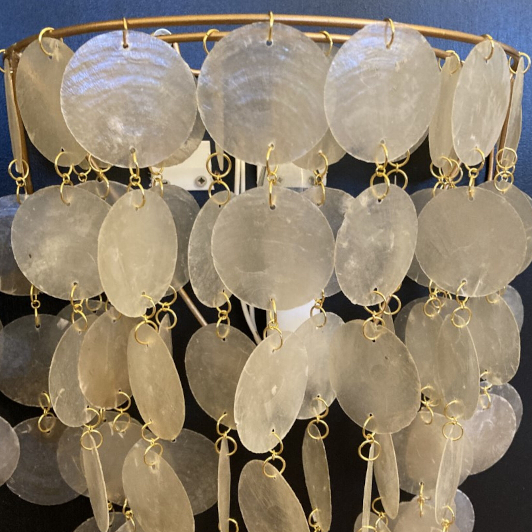 Beautiful pair of mother-of-pearl appliques, 1950, 1960, vintage 25x35cm
