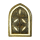 Mirror with oriental window in repelled brass, wood & bone