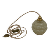 Pale yellow Clichy glass portable lamp