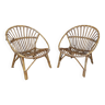 Pair of rattan armchairs