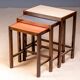 Tables gigognes Art Déco, ensemble de 3, milieu du 20e siècle, Tchécoslovaquie, 70 × 60,5 × 40 cm