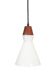 Teak / opaline glass pendant lamp / mid-century Danish modern design / 1960s