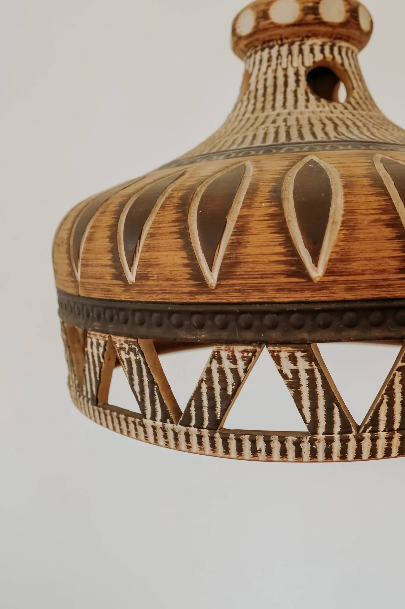 Vintage ceramic pendant from Denmark, 1970s.