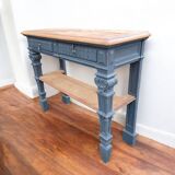Console in patinated solid oak, late 19th century.