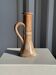 Large antique handmade stoneware candlestick H20