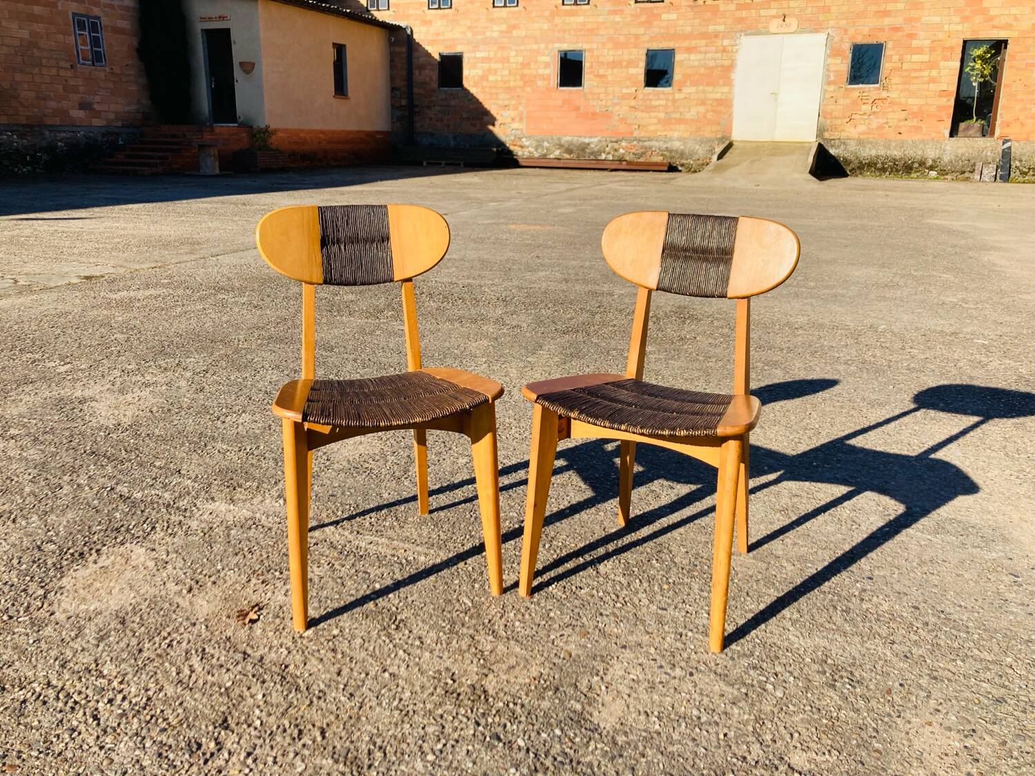 Pair of Roger Landault chairs for Sentou