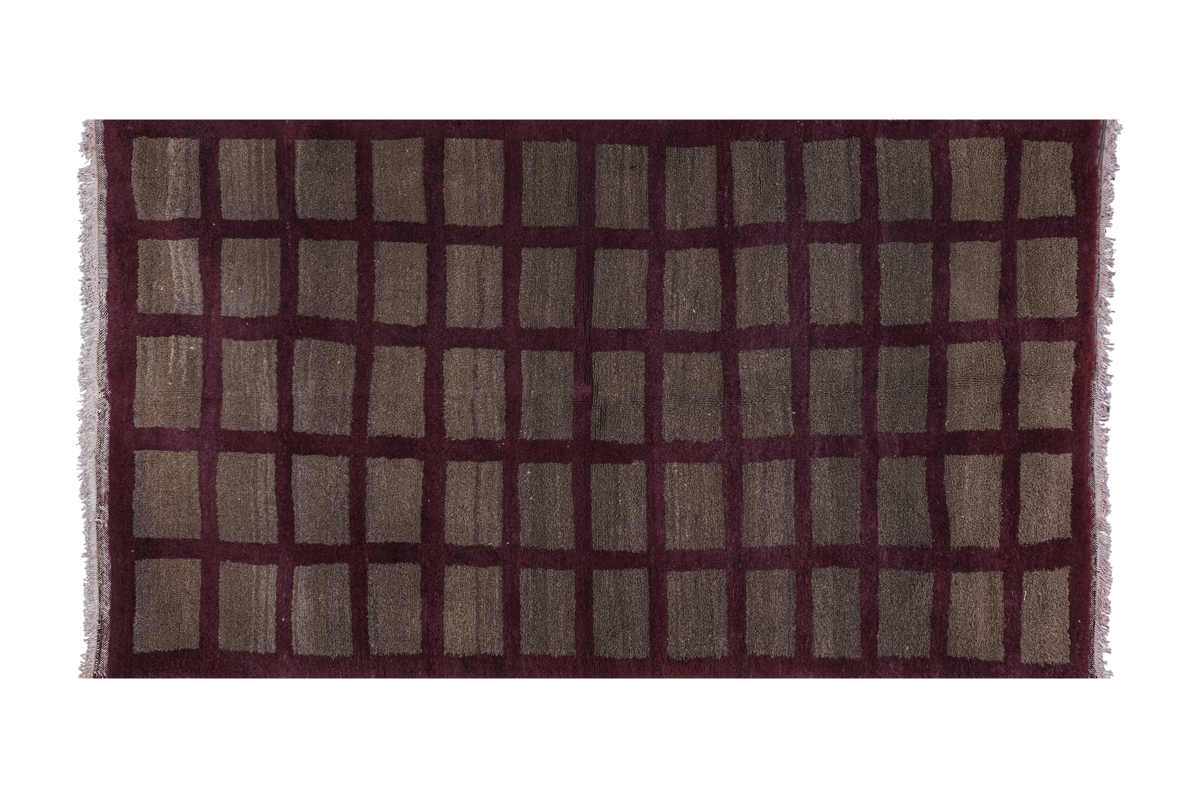 1980s Angora Gray Wool Shaggy Tulu Rug 3'8" X 6'10"