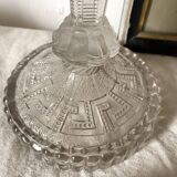 Bougeoir haut en verre moulé têtes de bélier