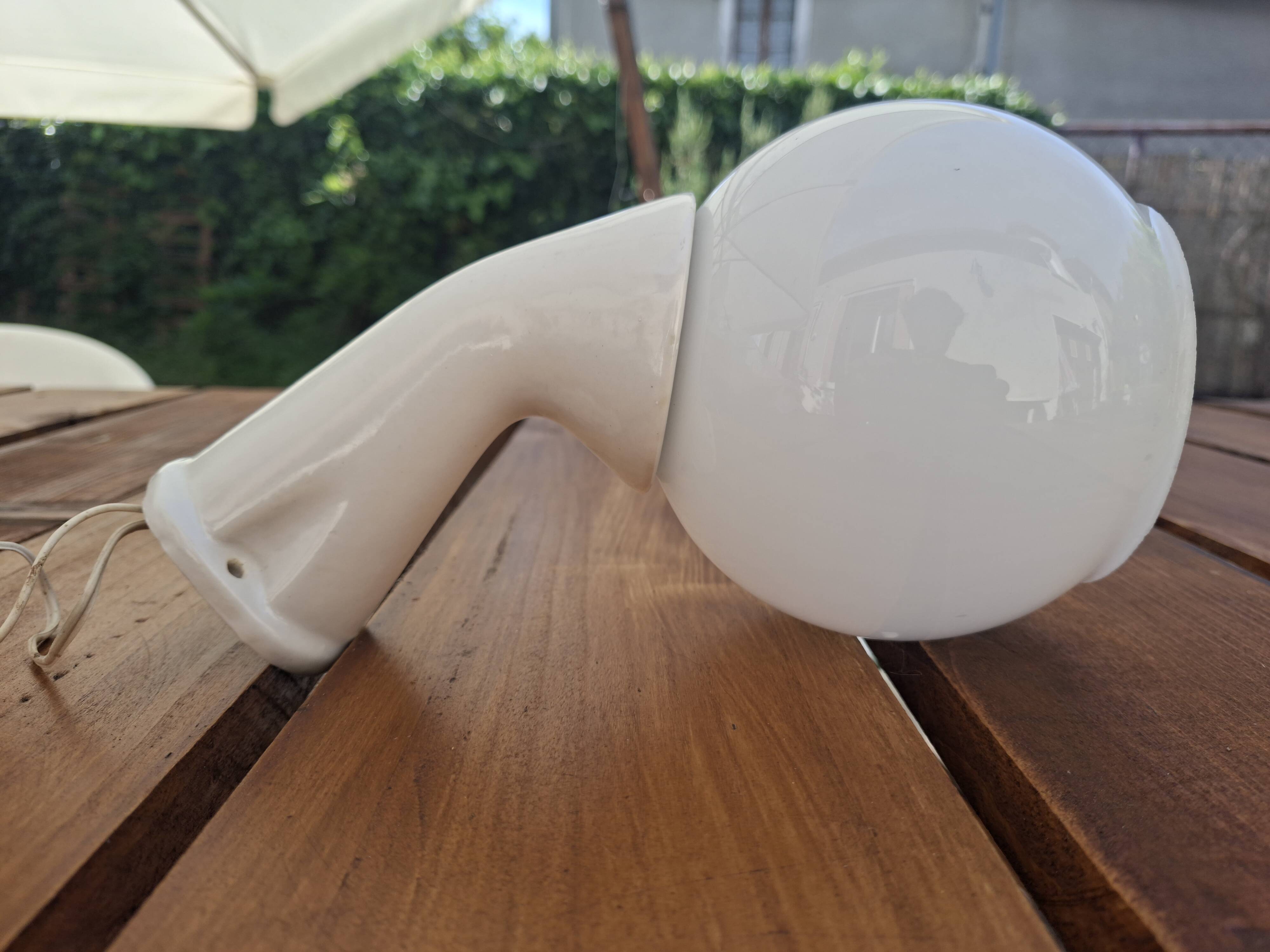 Rare vintage Italian wall lamp from the 1940s - opal glass