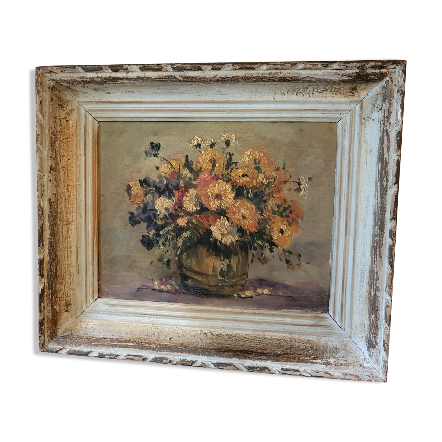 Oil on panel bouquet