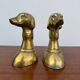 Dog bookends, solid brass, 1970s.
